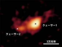 アルマ望遠鏡で観測した宇宙の夜明けの相互作用銀河の様子 (c) ALMA （ESO/NAOJ/NRAO）, T.Izumi et al.