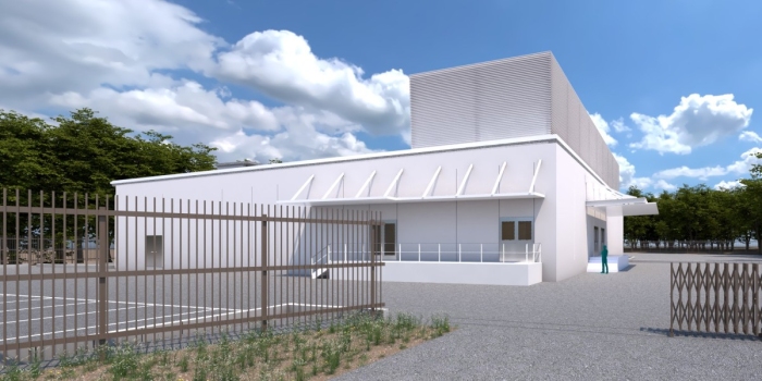 建設中の工場完成予想図（画像：リンクメッドの発表資料より）