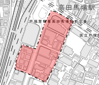 高田馬場駅東口の再開発区域（日鉄興和不動産発表資料より）