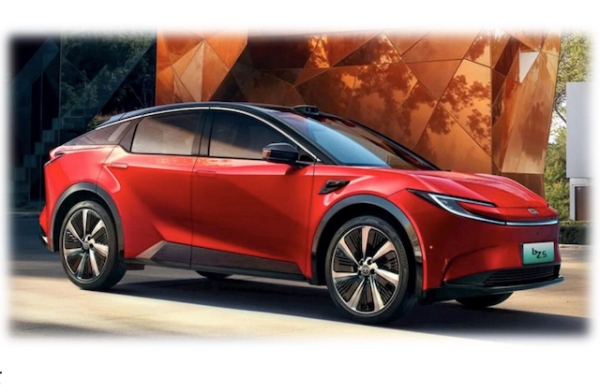 「bZ5」はトヨタと、BYD TOYOTA EV TECHNOLOGY、一汽トヨタ自動車などが共同開発したクロスオーバーSUVのBEVで、一汽トヨタより今6月に発売が開始された
