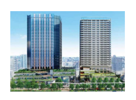 船堀四丁目地区再開発の完成イメージ（東京都発表資料より）