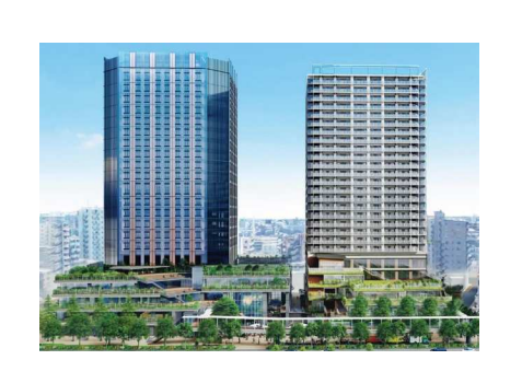 船堀四丁目地区再開発の完成イメージ（東京都発表資料より）