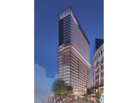 新ランドマークとなる複合施設の完成イメージ(南海電鉄発表資料より) 新ランドマークとなる複合施設の完成イメージ(南海電鉄発表資料より)