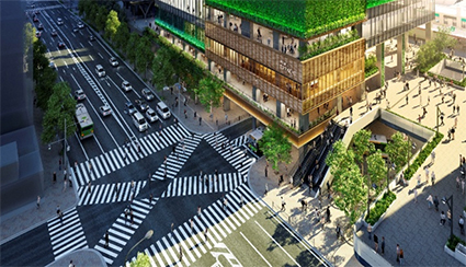 国道15号のスクランブル交差点化イメージ