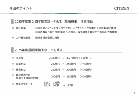 【QAあり】シチズン時計、主力の時計事業が大幅増益を達成 通期業績予想を上方修正 【QAあり】シチズン時計、主力の時計事業が大幅増益を達成 通期業績予想を上方修正