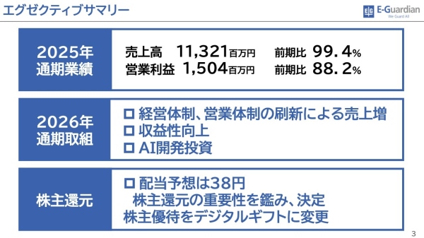 イー・ガーディアン、26年度の最重要課題は売上高再成長と収益性改善　AI開発投資を積極推進し労働集約型ビジネス脱却へ