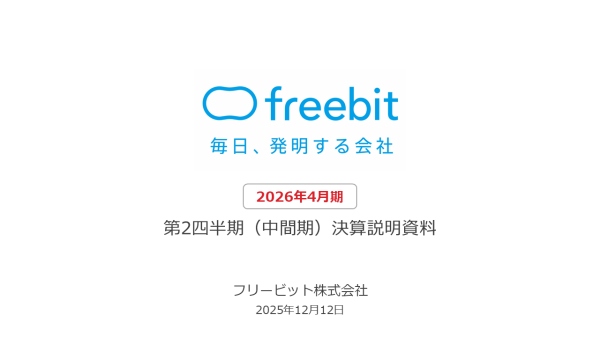 フリービット、売上高営業利益ともに前年比増収増益、二桁成長を達成　通期予想に対し順調に推移