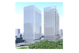 品川駅西口再開発B-1地区複合施設の完成イメージ（西武ホールディングス発表資料より）