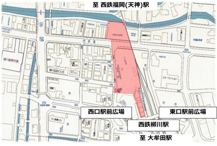 整備区域の地図。赤枠内が整備区域