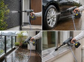 コードレス高圧洗浄機「POWER WASHER」の使用イメージ（画像：合同会社聖発表資料より）