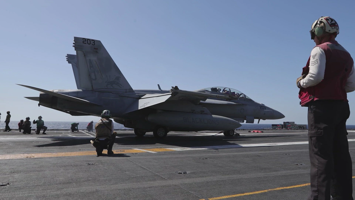 The world's largest aircraft carrier, USS Gerald R. Ford (CVN 78), conducts flight operations during Operation Epic Fury, March 8, 2026. (Navy.mil) The world's largest aircraft carrier, USS Gerald R. Ford (CVN 78), conducts flight operations during Operation Epic Fury, March 8, 2026. (Navy.mil)