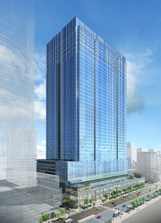 東京駅前の八重洲エリア再開発の施設「YAESU CORE（ヤエス コア）」の外観イメージパース（外堀通り側）（発表資料より）