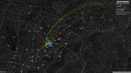「運行安全管理システム(開発中)」の画面例 ー 春日井市近辺、2021/3/4 12:00 (※4) 「運行安全管理システム(開発中)」の画面例 ー 春日井市近辺、2021/3/4 12:00 (※4)