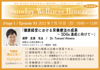 《医師・歯科医師・薬剤師・医療従事者限定無料セミナー》『健康経営における栄養療法の成果～SDGs達成に向けて～』　講師に姫野 友美先生を迎え7月10日(日)オンラインで開催