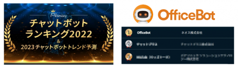 【OfficeBot】、国内最大級のAIポータルメディアAIsmiley「チャットボットランキング2022」で１位を獲得！