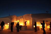 400年の宿場町、月山志津温泉の雪旅籠の灯り、幻想的な街並みを「冬の花火」で彩ります　月山志津温泉の雪旅籠の灯り