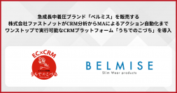 急成長中着圧ブランド「ベルミス」を販売する 株式会社ファストノットがCRM分析からMAによるアクション自動化まで ワンストップで実行可能なCRMプラットフォーム「うちでのこづち」を導入