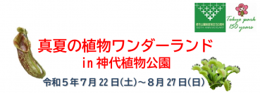 ７/22(土)～８/27(日)「真夏の植物ワンダーランド㏌神代植物公園」を開催！