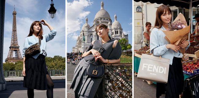 川口春奈が、フェンディのアイコニックなバッグと過ごすパリでの１日