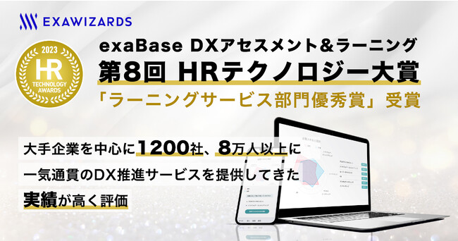 「exaBase DXアセスメント＆ラーニング」が第8回 HRテクノロジー大賞ラーニングサービス部門優秀賞を受賞