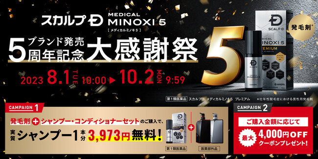 スカルプD メディカルミノキ5 発売5周年発毛剤市場の拡大と共に、売上が約117%※1で伸長