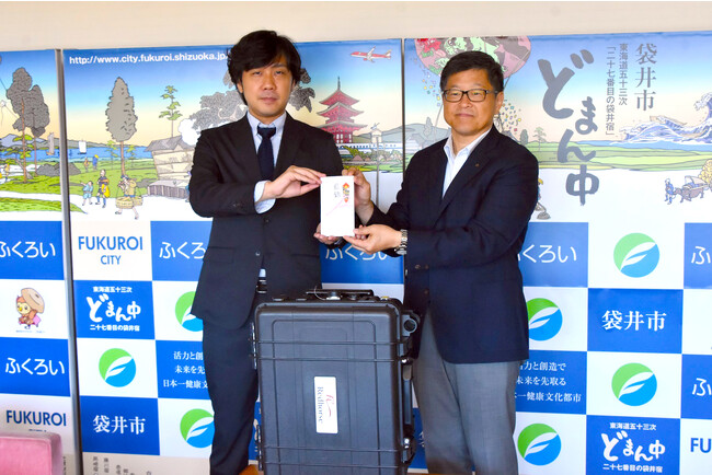 災害対策の一環に。静岡県袋井市にポータブル蓄電池を寄贈。
