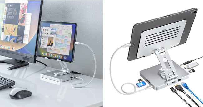 タブレットやモバイルディスプレイに対応した、スタンド式のUSB Type-Cドッキングステーションを発売