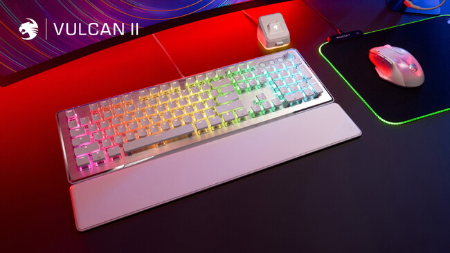 AIMOライティングが美しい高耐久のTITAN IIメカニカルスイッチを採用したパームレスト付きのゲーミングキーボードROCCAT「Vulcan II」の販売を開始