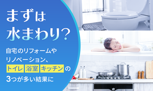 【まずは水まわり？】自宅のリフォームやリノベーション、「トイレ」「浴室」「キッチン」の3つが多い結果に