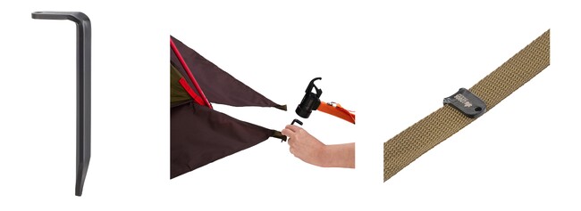 足で踏んで地面に挿せる90度設計！曲がりにくい丈夫なスチール製「スモールストロングペグ（10pcs）」新発売！