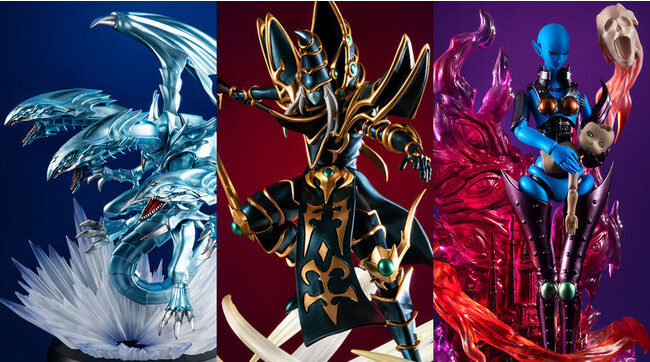 『遊☆戯☆王』より、「青眼の究極竜」「超魔導剣士-ブラック・パラディン」「ダーク・ネクロフィア」のフィギュアが登場。立体図鑑として楽しめる、集めやすいサイズ感。