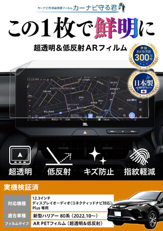 新型 ハリアー 80系 (HARRIER)の12.3インチカーナビ画面を傷や指紋から守る便利グッズ「カーナビ守る君 保護フィルム」内装カスタムにおすすめのアクセサリー。納車前の準備に