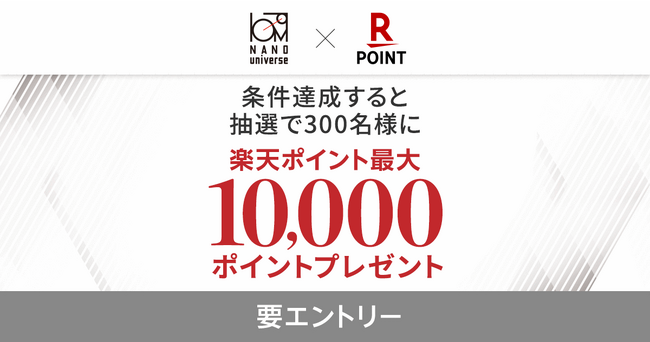 「ナノ・ユニバース」で「楽天ポイントカード」が利用可能に