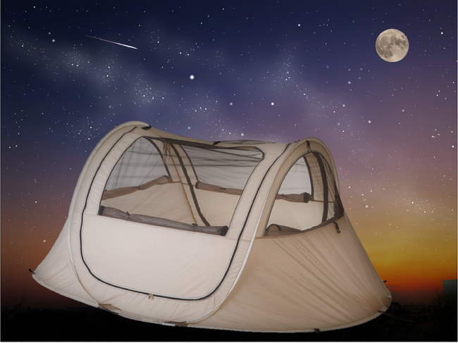 【ニトリ】ベランダやお庭でも！夜空を眺めて眠ってみたい、そんな夢を叶えるメッシュ構造のワンタッチテントが新登場