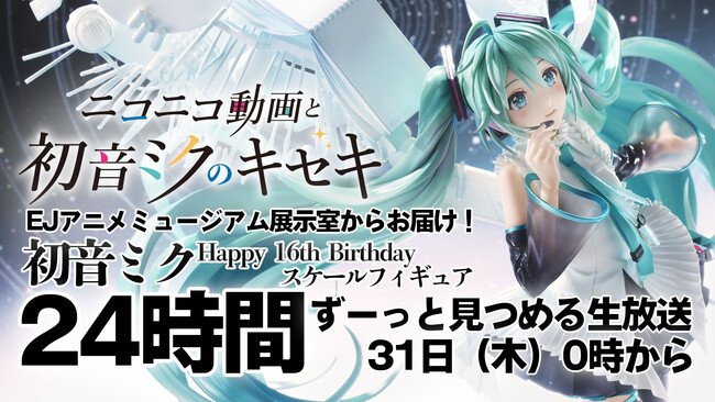 8/31 初音ミク16歳の誕生日に「初音ミク フィギュア」を24時間見つめる放送をニコニコで実施