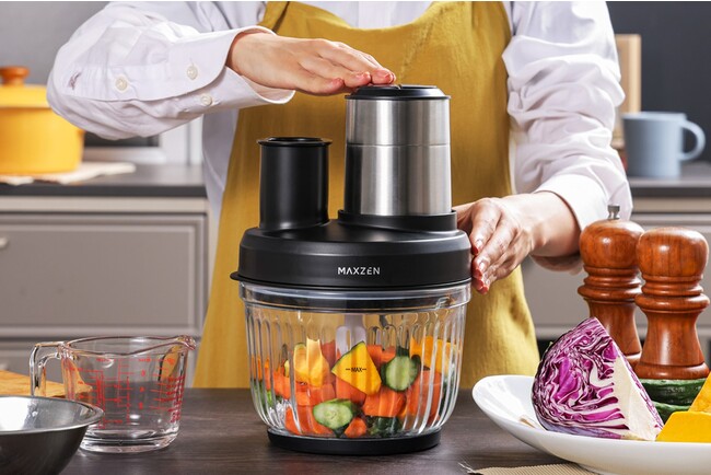 【1台5役で大活躍】大容量800mlのフードプロセッサーを、ジェネリック家電ブランド「MAXZEN」より2023年9月に発売