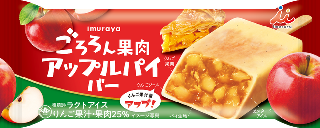 りんごのフレッシュ感がアップしてリニューアル 『ごろろん果肉 アップルパイバー』
