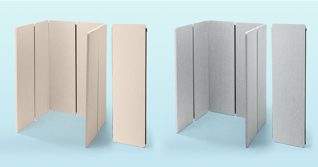 吸音効果のあるパネルで簡易的な個人ブースが作れるパーティションブースを発売