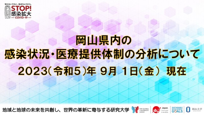 【岡山大学】岡山県内の感染状況・医療提供体制の分析について（2023年9月1日現在）