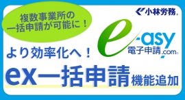 社会保険労務士が開発した「e-asy電子申請.com」、大企業向けの新機能「ex一括申請」を搭載！