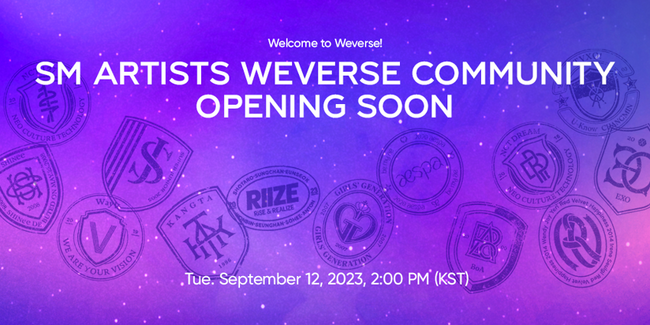 NCT・aespa・RIIZEなどSMアーティスト13組が9月12日にWeverse参加決定