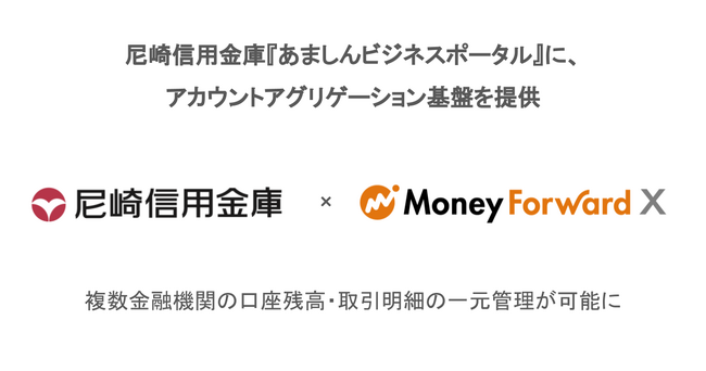 Money Forward X、尼崎信用金庫『あましんビジネスポータル』にアカウントアグリゲーション基盤を提供