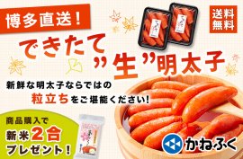 『できたて“生”明太子270g×2個』販売開始 『できたて“生”明太子270g×2個』販売開始