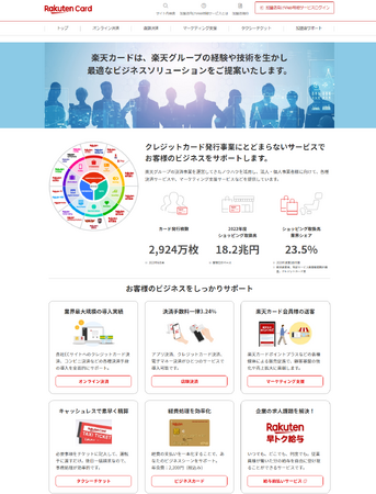 楽天カード、ホームページの法人・個人事業者のお客様向けページを全面リニューアル