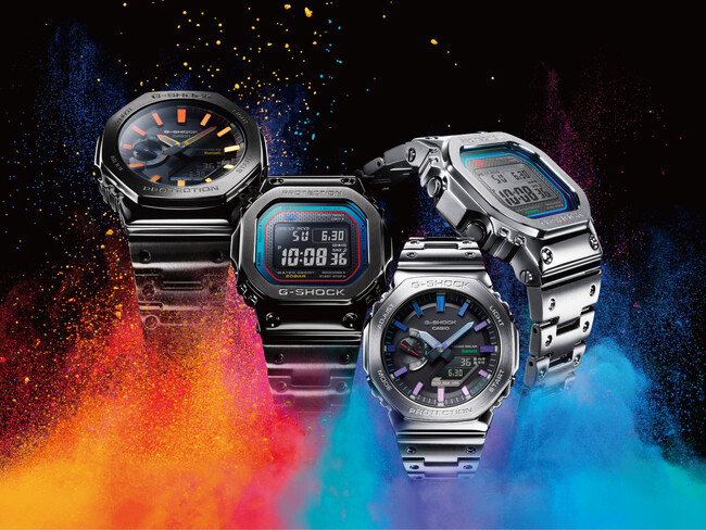 マルチカラーとグラデーションを施したフルメタル“G-SHOCK”