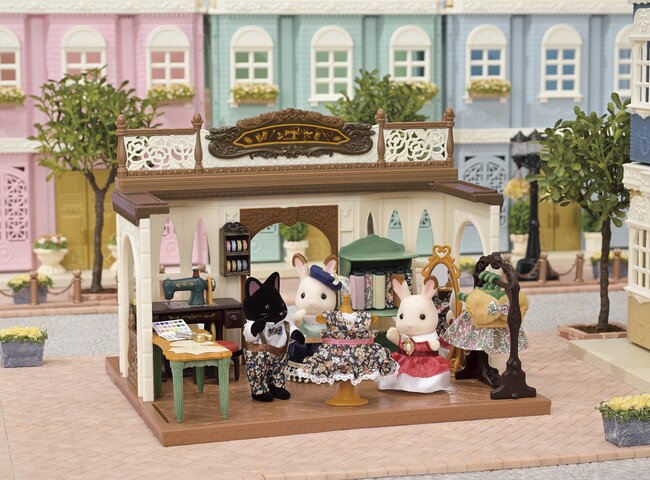リバティプリントを使ったシルバニアファミリー商品に、初の建物付き大型商品が登場！シルバニアファミリー 「ほしぞらネコの仕立て屋さん‐リバティプリント‐」