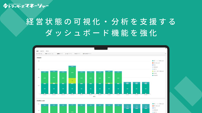 トラッカーズマネージャー、経営状態の可視化・分析を支援するダッシュボード機能を強化