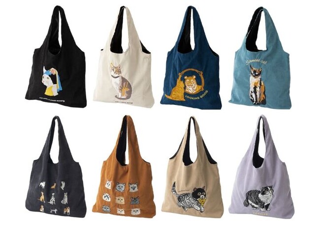 【猫ちゃん好き必見!】立体刺繍&コーデュロイ素材のトートバッグが新発売