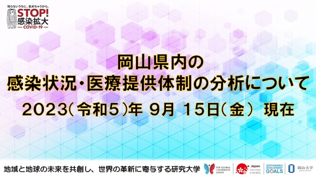 【岡山大学】岡山県内の感染状況・医療提供体制の分析について（2023年9月15日現在）