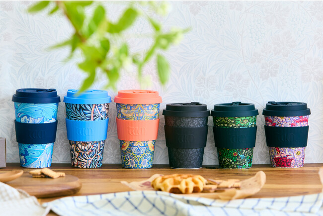 【Ecoffee Cup】人気の「いちご泥棒」など華やかなウィリアム・モリスコレクションがリニューアルして再登場。マイカップでおしゃれ＆エコなコーヒーライフを！